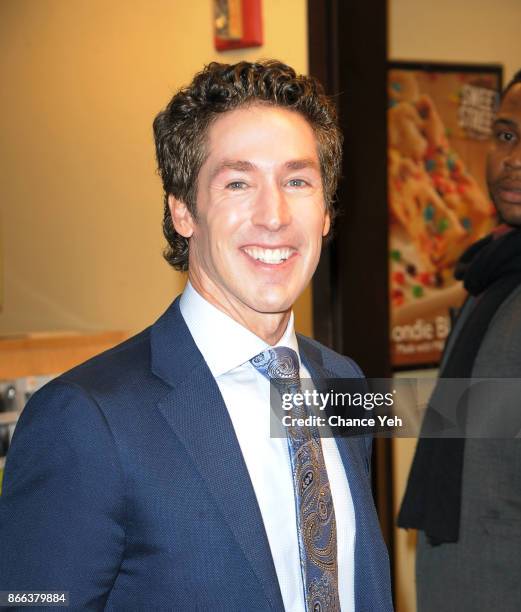 Joel Osteen is sighted at his new book "Blessed In The Darkness" signing at Barnes & Noble, 5th Avenue on October 25, 2017 in New York City.