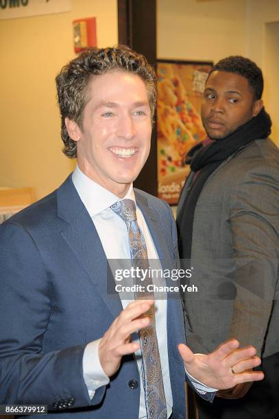 Joel Osteen is sighted at his new book "Blessed In The Darkness" signing at Barnes & Noble, 5th Avenue on October 25, 2017 in New York City.