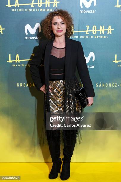 Vicky Larraz attends 'La Zona' premiere at the Capitol cinema on October 25, 2017 in Madrid, Spain.