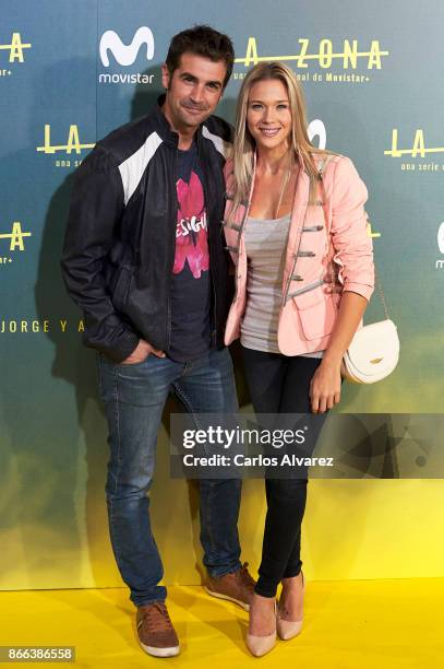 Alex Adrover and Patricia Montero attend 'La Zona' premiere at the Capitol cinema on October 25, 2017 in Madrid, Spain.