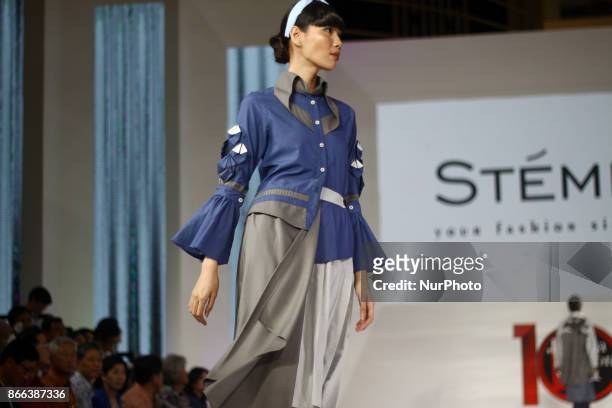 Models present creation from STEMMA collection during Jakarta Fashion Week 2018 at Senayan City, Jakarta on Wednesday 25, 2017. Jakarta Fashion Week...