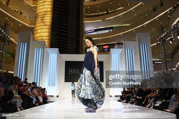 Models present creation from BRILIANTO collection during Jakarta Fashion Week 2018 at Senayan City, Jakarta on Wednesday 25, 2017. Jakarta Fashion...