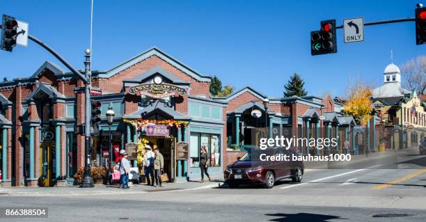 main street, breckenridge, colorado - breckenridge town stock pictures, royalty-free photos & images