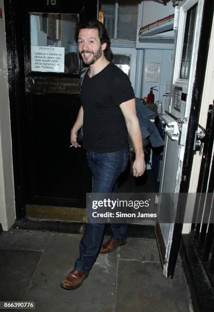 David Oakes seen leaving the Theatre Royal on October 25, 2017 in London, England.