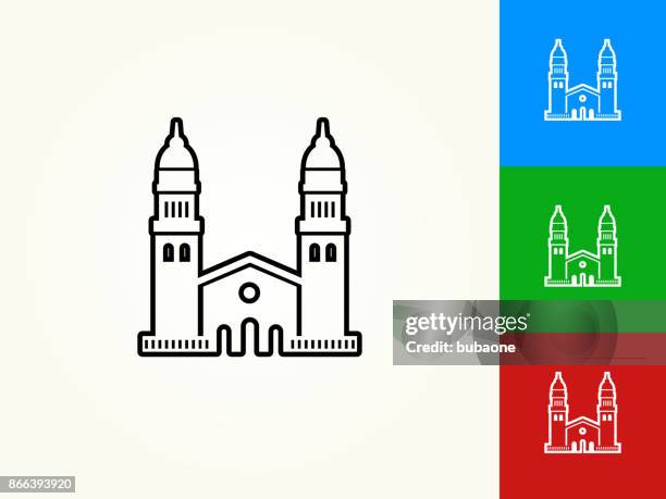 station black stroke linear icon - resource library stock illustrations