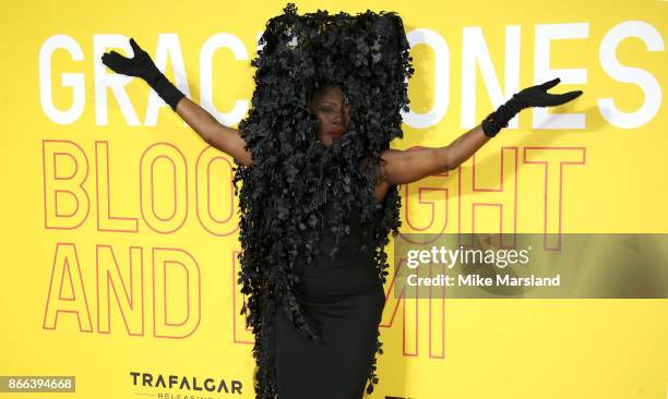 Grace Jones attends the 'Grace Jones: Bloodlight And Bami' UK premiere at BFI Southbank on October 25, 2017 in London, England.