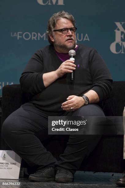 Guillermo del Toro speaks during a press conference and talk about his new movie 'The Shape of Water' as part of the Morelia International Film...