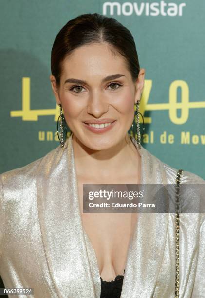 Singer Yara Puebla attends the 'La Zona' premiere at Capitol cinema on October 25, 2017 in Madrid, Spain.