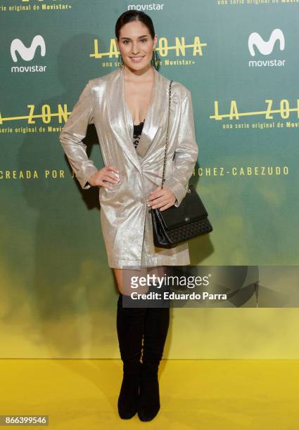 Singer Yara Puebla attends the 'La Zona' premiere at Capitol cinema on October 25, 2017 in Madrid, Spain.