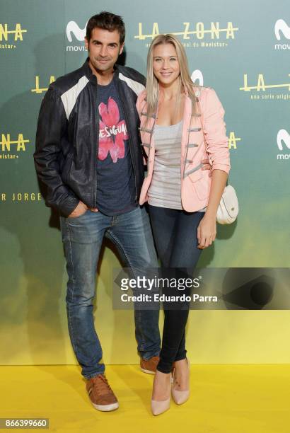Alex Adrover and Patricia Montero attend the 'La Zona' premiere at Capitol cinema on October 25, 2017 in Madrid, Spain.