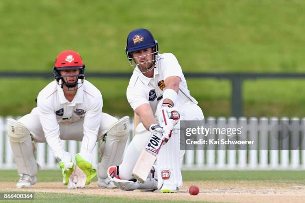 Neil Broom of Otago bats during the Plunket Shield match between Canterbury and the Otago Volts on October 26, 2017 in Christchurch, New Zealand.
