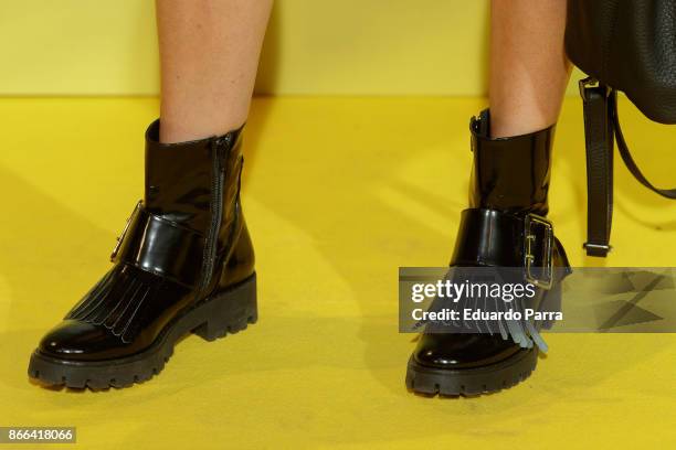 Actress Irene Arcos, shoes detail, attends the 'La Zona' premiere at Capitol cinema on October 25, 2017 in Madrid, Spain.