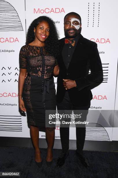 Farrah Desir and Abiola Oke attend the MoCADA 3rd Annual Masquerade Ball at Brooklyn Academy of Music on October 25, 2017 in New York City.