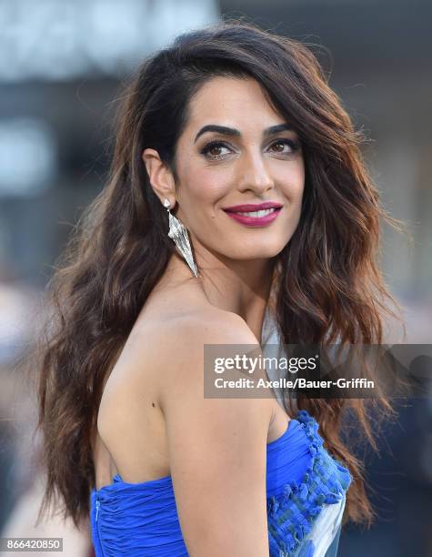 Amal Clooney arrives at the premiere of Paramount Pictures' 'Suburbicon' at Regency Village Theatre on October 22, 2017 in Westwood, California.