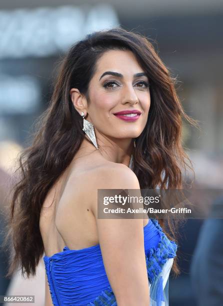 Amal Clooney arrives at the premiere of Paramount Pictures' 'Suburbicon' at Regency Village Theatre on October 22, 2017 in Westwood, California.