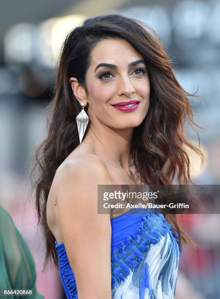 Amal Clooney arrives at the premiere of Paramount Pictures' 'Suburbicon' at Regency Village Theatre on October 22, 2017 in Westwood, California.