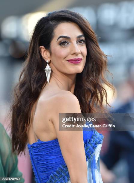 Amal Clooney arrives at the premiere of Paramount Pictures' 'Suburbicon' at Regency Village Theatre on October 22, 2017 in Westwood, California.