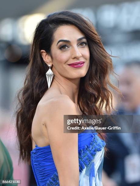 Amal Clooney arrives at the premiere of Paramount Pictures' 'Suburbicon' at Regency Village Theatre on October 22, 2017 in Westwood, California.