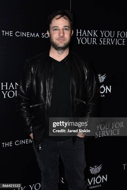 Danny Strong attends The Cinema Society & Avion host a screening of DreamWorks and Universal Pictures' "Thank You for Your Service" at The Landmark...