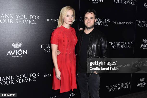 Danny Strong and guest attend The Cinema Society & Avion host a screening of DreamWorks and Universal Pictures' "Thank You for Your Service" at The...