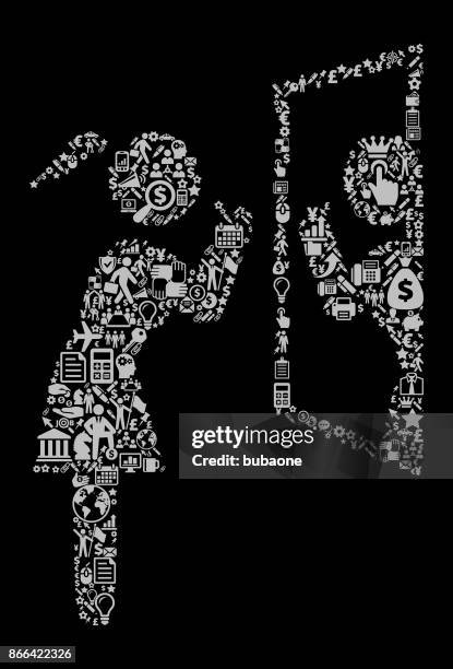 brushing teeth icon business and finance vector icon pattern - man brushing teeth stock illustrations