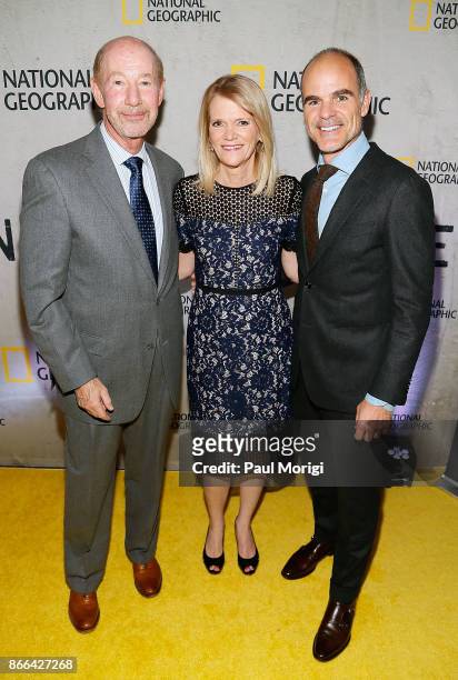 Tony Kornheiser, Martha Raddatz and Michael Kelly attend "The Long Road Home" Washington, DC Premiere on October 25, 2017 at National Geographic in...