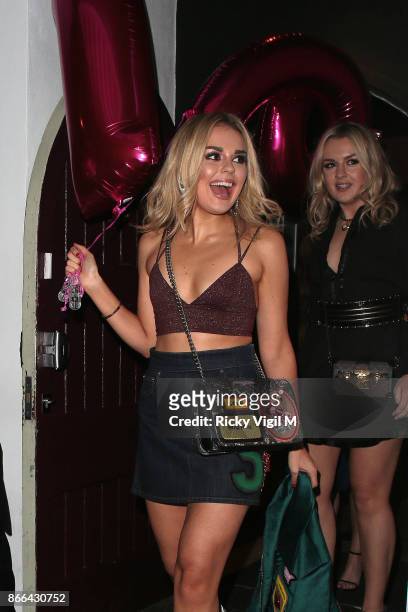 Tallia Storm celebrates her 19th birthday with friends at Bunga Bunga Covent Garden on October 25, 2017 in London, England.