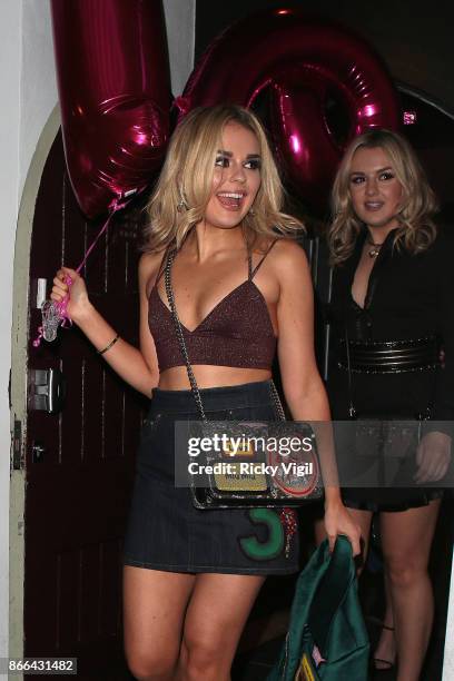 Tallia Storm celebrates her 19th birthday with friends at Bunga Bunga Covent Garden on October 25, 2017 in London, England.