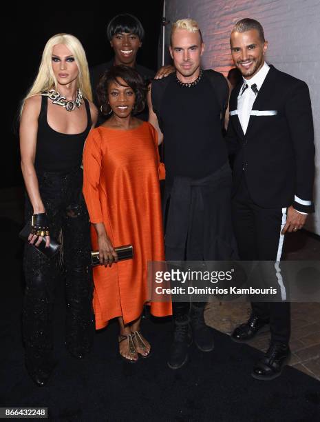 Phillipe Blond, Alfre Woodard, Miss Jay Alexander, David Blond, and Jay Manuel attend the Jay Manuel Beauty x Simon Launch Event at Highline Stages...