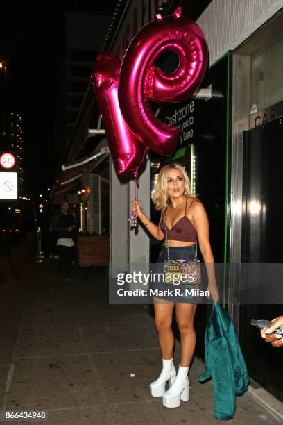 Tallia Storm attending her 19th Birthday Party at Bunga Bunga Covent Garden on October 25, 2017 in London, England.