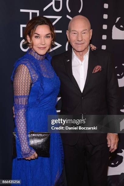 Sunny Ozell and Patrick Stewart attend the Chicago International Film Festival at AMC River East Theater on October 25, 2017 in Chicago, Illinois.