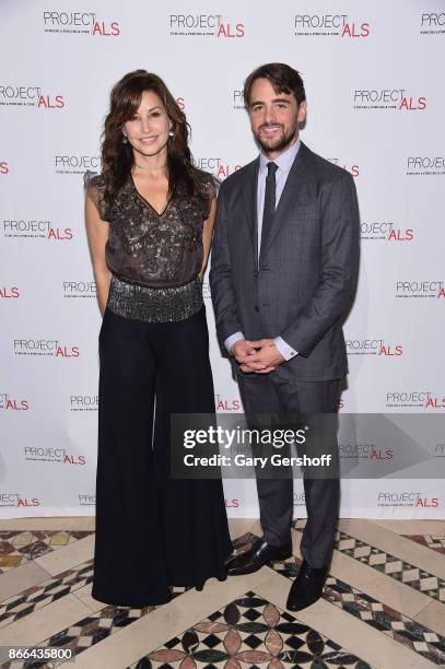 Actress Gina Gershon and event host, actor Vincent Piazza attend the 19th Annual Project ALS Benefit gala at Cipriani 42nd Street on October 25, 2017...