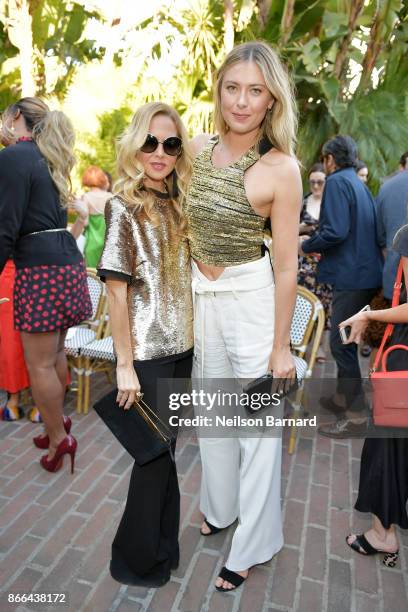 Rachel Zoe and Maria Sharapova attend CFDA/Vogue Fashion Fund Show and Tea at Chateau Marmont at Chateau Marmont on October 25, 2017 in Los Angeles,...