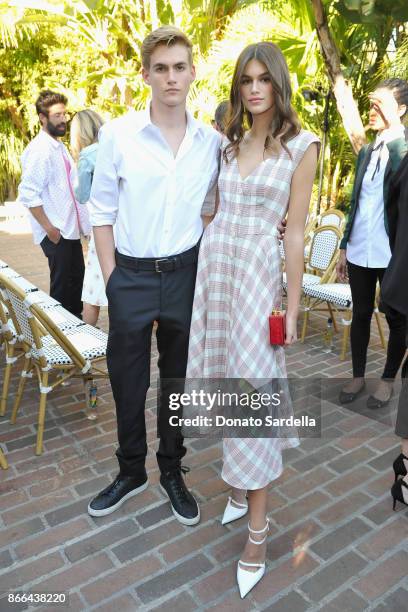 Presley Gerber and Kaia Gerber attend CFDA/Vogue Fashion Fund Show and Tea at Chateau Marmont at Chateau Marmont on October 25, 2017 in Los Angeles,...