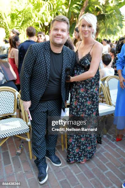 James Corden and Julia Carey attend CFDA/Vogue Fashion Fund Show and Tea at Chateau Marmont at Chateau Marmont on October 25, 2017 in Los Angeles,...