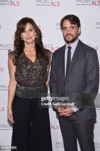 Actress Gina Gershon and event host, actor Vincent Piazza attend the 19th Annual Project ALS Benefit gala at Cipriani 42nd Street on October 25, 2017...