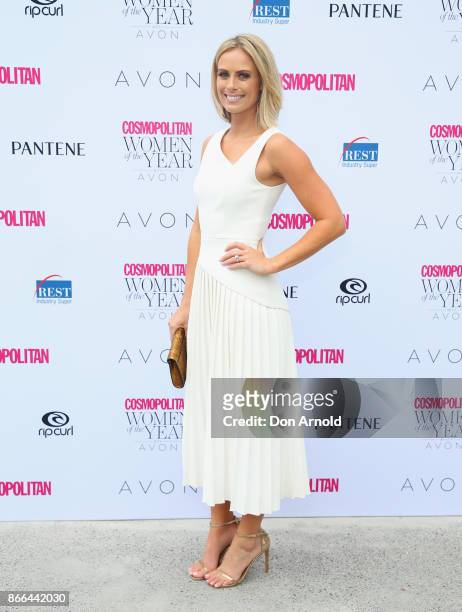 Sylvia Jeffreys arrives ahead of the 11th Annual Cosmopolitan Women of the Year Awards on October 26, 2017 in Sydney, Australia.