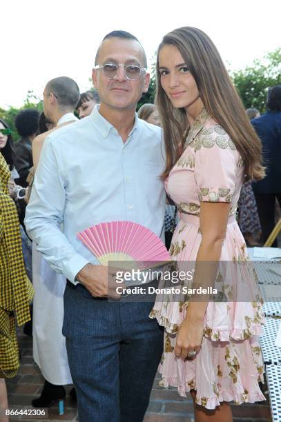 President and CEO Steven Kolb and Chloe Gosselin attend CFDA/Vogue Fashion Fund Show and Tea at Chateau Marmont at Chateau Marmont on October 25,...
