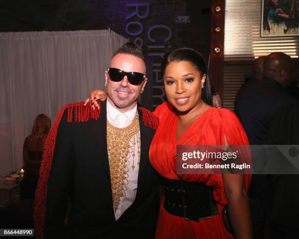 Mashonda Tifrere and Legendary Damon attend the MoCADA 3rd Annual Masquerade Ball at Brooklyn Academy of Music on October 25, 2017 in New York City.