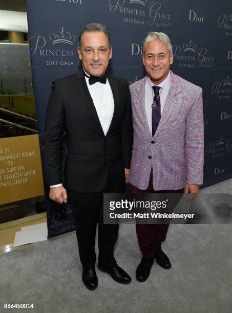 Johnny Chaillot and Greg Louganis attend 2017 Princess Grace Awards Gala at The Beverly Hilton Hotel on October 25, 2017 in Beverly Hills, California.