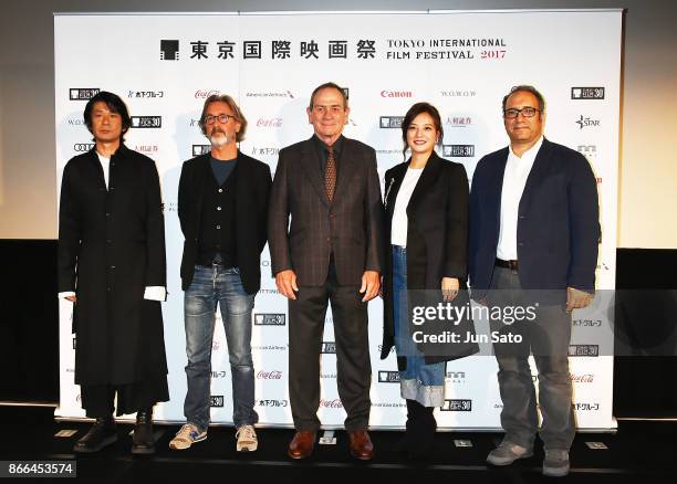 Masatoshi Nagase, Martin Provost, Tommy Lee Jones, Zhao Wei and Reza Mirkarimi attend an international Jury members press conference of the 30th...