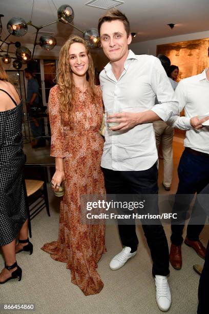 Zoe Guttman and Alex Antonov attend The Fashion Awards 2017 nominees cocktail reception at LECLAIREUR on October 25, 2017 in Los Angeles, California.