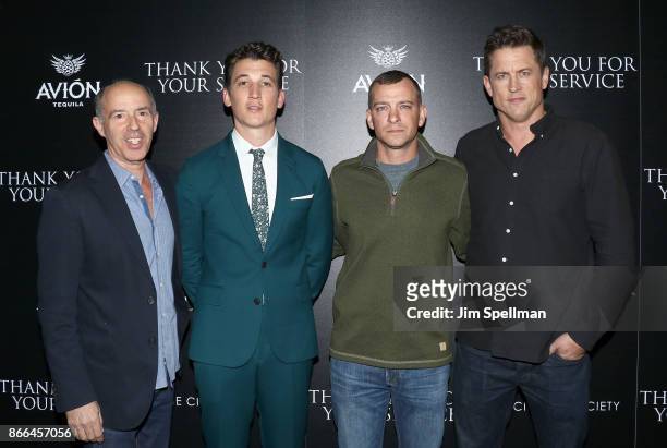 Producer Jon Kilik, actors Miles Teller, Beulah Koale and director Jason Hall attend the screening of DreamWorks and Universal Pictures' "Thank You...