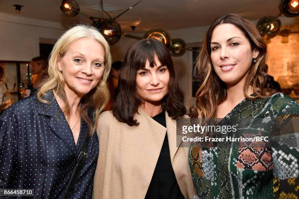 Alison Edmond, Rosetta Getty, and Jessica de Rothschild attend The Fashion Awards 2017 nominees cocktail reception at LECLAIREUR on October 25, 2017...