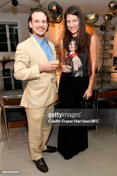 Daniel Bee and Katharine Ross attend The Fashion Awards 2017 nominees cocktail reception at LECLAIREUR on October 25, 2017 in Los Angeles, California.