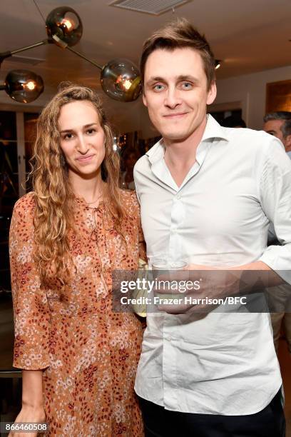 Zoe Guttman and Alex Antonov attend The Fashion Awards 2017 nominees cocktail reception at LECLAIREUR on October 25, 2017 in Los Angeles, California.