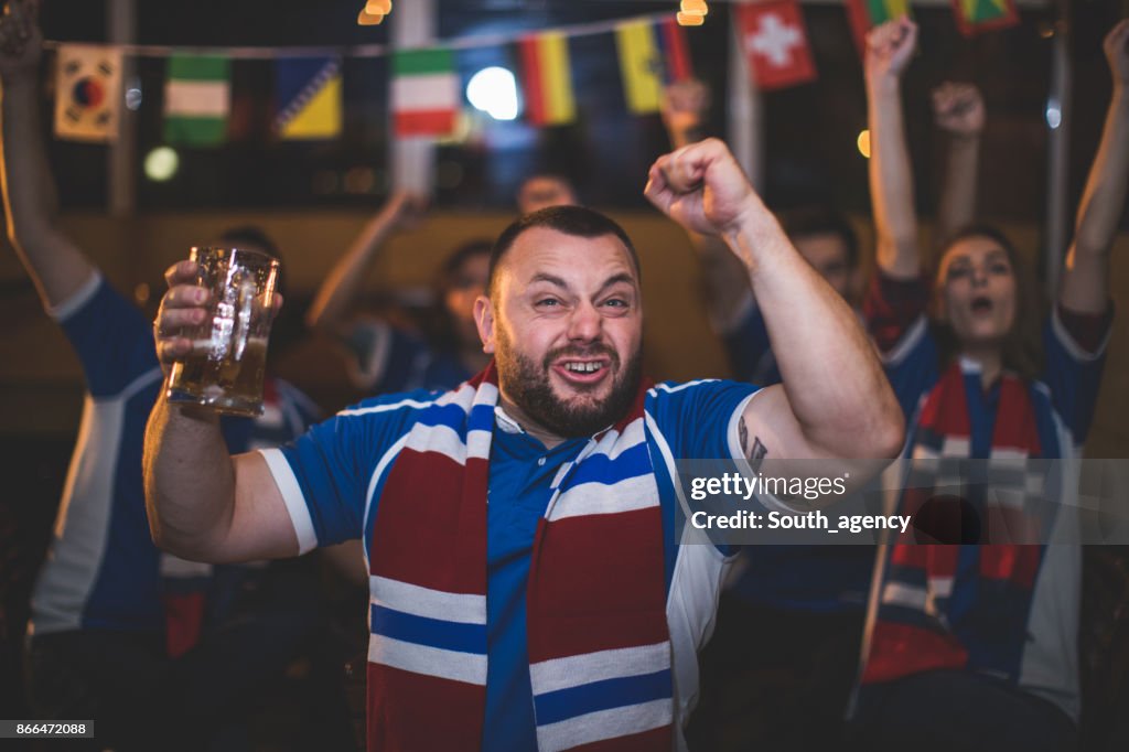 Man watching a sports game