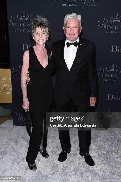 Judith Lawrence and PGF-USA Arts Board Advisory Boardmember Gary L. Pudney arrive at the 2017 Princess Grace Awards Gala at The Beverly Hilton Hotel...