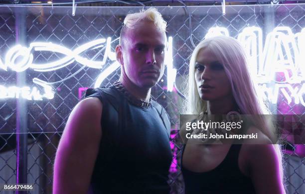 David Blond and Phillipe Blond attend Moxy Times Square 'Coming Out' Party at Moxy Times Square on October 25, 2017 in New York City.