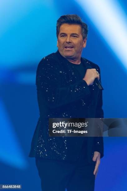 Thomas Anders performs the 'Schlagerboom - Das Internationale Schlagerfest' at Westfalenhalle on October 21, 2017 in Dortmund, Germany.